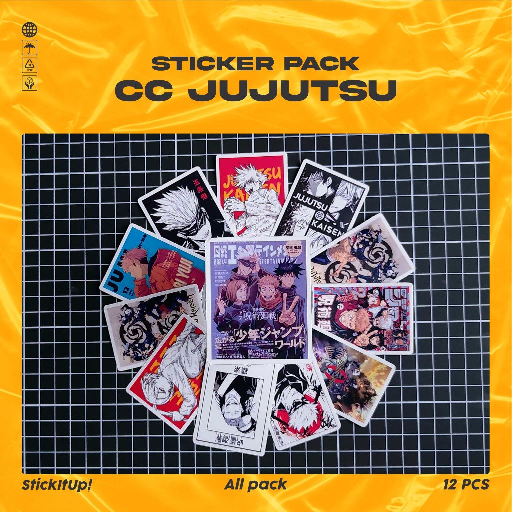 

COD✨ StickItUp Stiker Pack Stiker Dinding Desain Cover Anime Jujutsu Kaisen Lucu Colorfull Keren Untuk Koper Laptop Skateboard