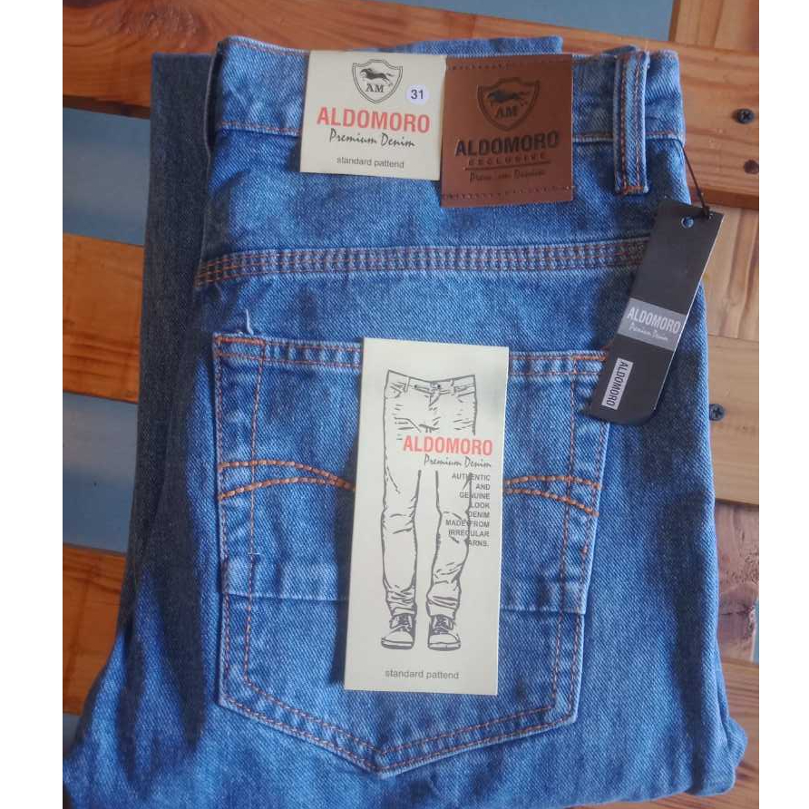 CELANA JEANS PANJANG ALDOMORO CELANA PANJANG PRIA MODEL STANDART SLIMFIT NEW TREND 2023