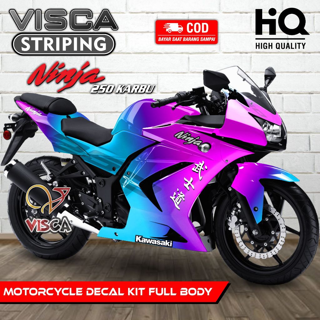 Decal Ninja 250 Karbu Full Body - Stiker Ninja 250 Karbu Full Body - Dekal Ninja 250 Karbu Full Body