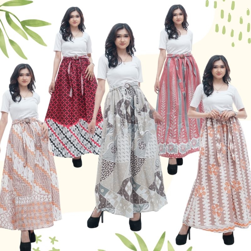 ROK BATIK PANJANG KEKINIAN WANITA JUMBO TERBARU KLOK PAYUNG