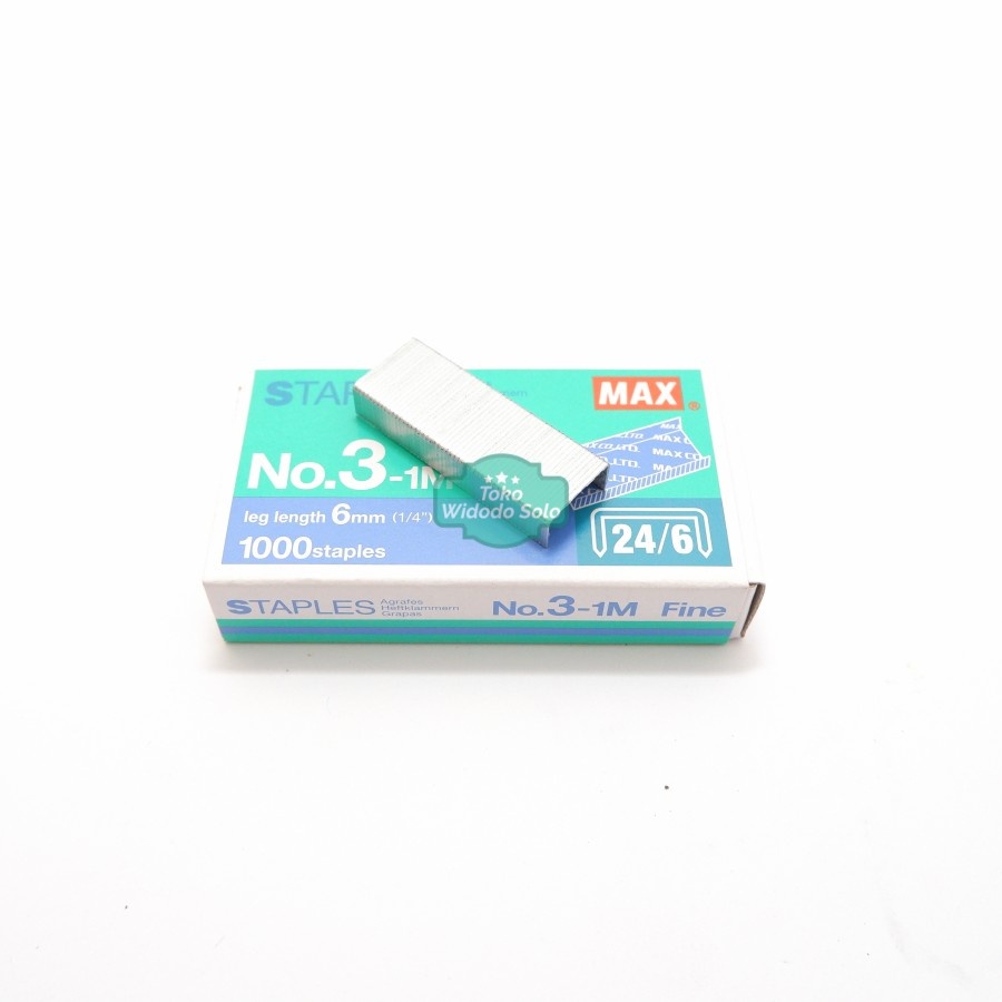

Isi Stapler Besar MAX No 3 24/6 Staples Isi 1000 - 1 Pack Kecil