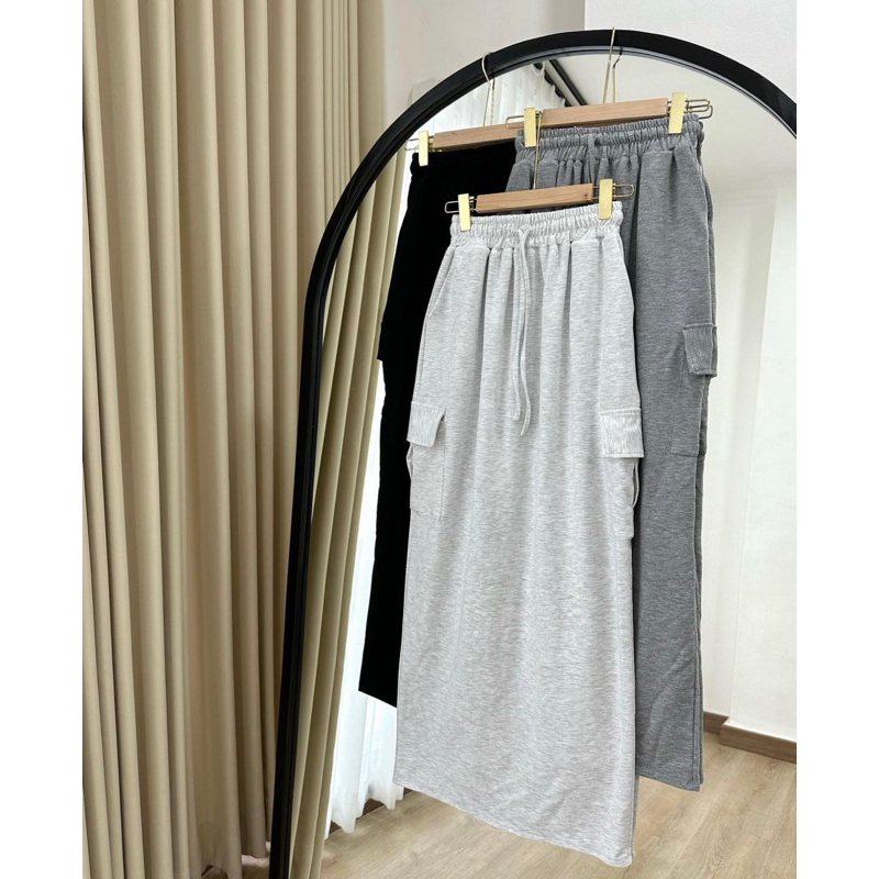 CARGO terry skirt Rok saku span bahan kaos bebyterry premium
