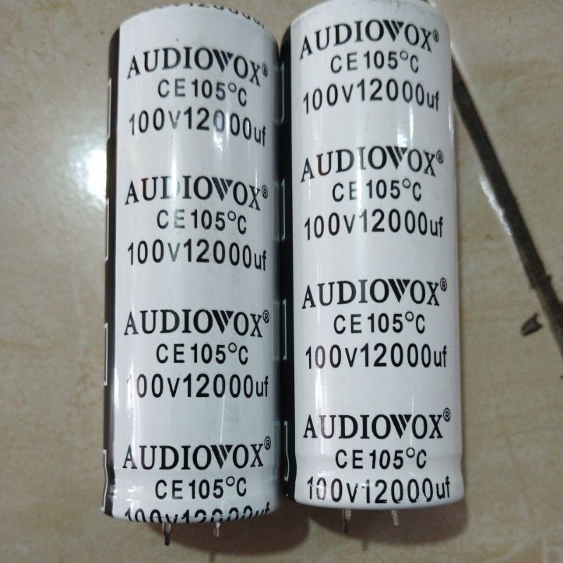 ELKO AUDIOVOX 12000uF 100V ELCO PUTIH 3X8CM