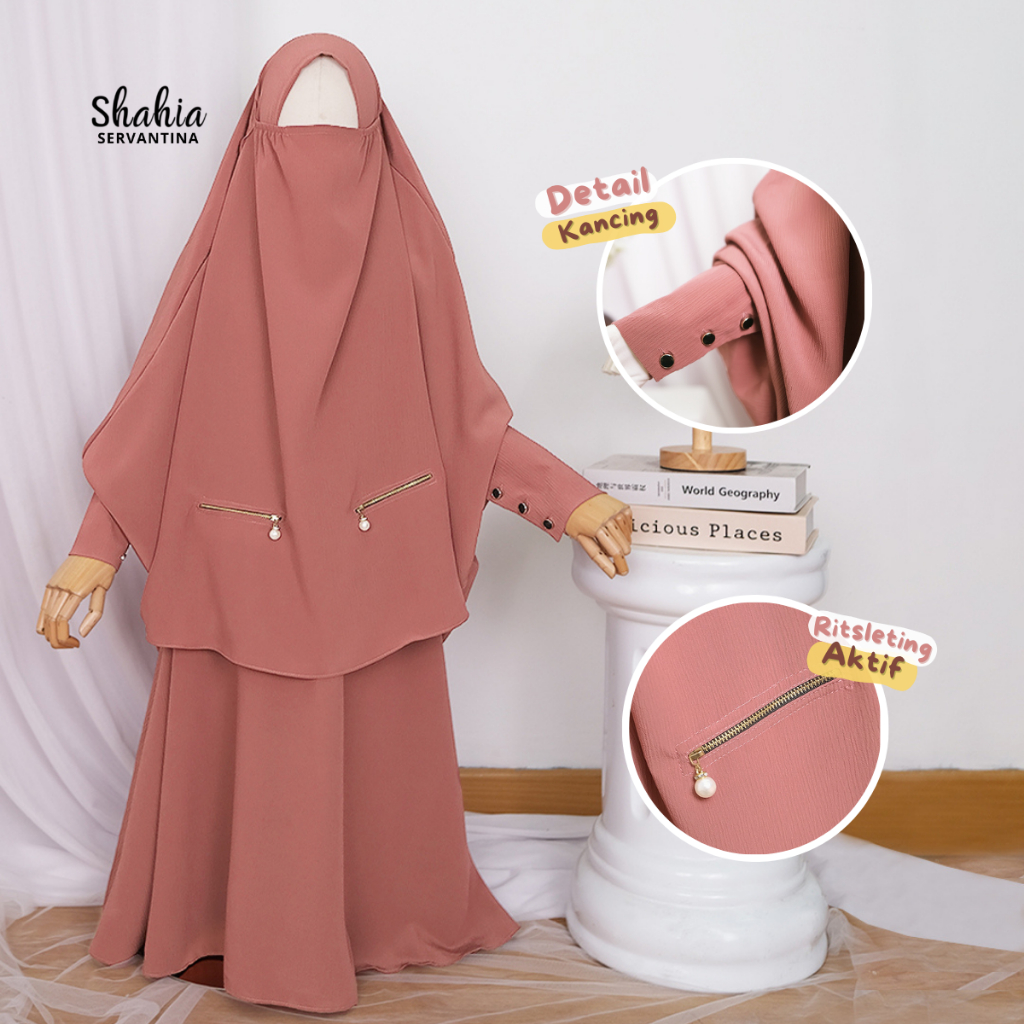 terbaru shahia servantina - lathifa set fk instan anak perempuan gamis syari anak
