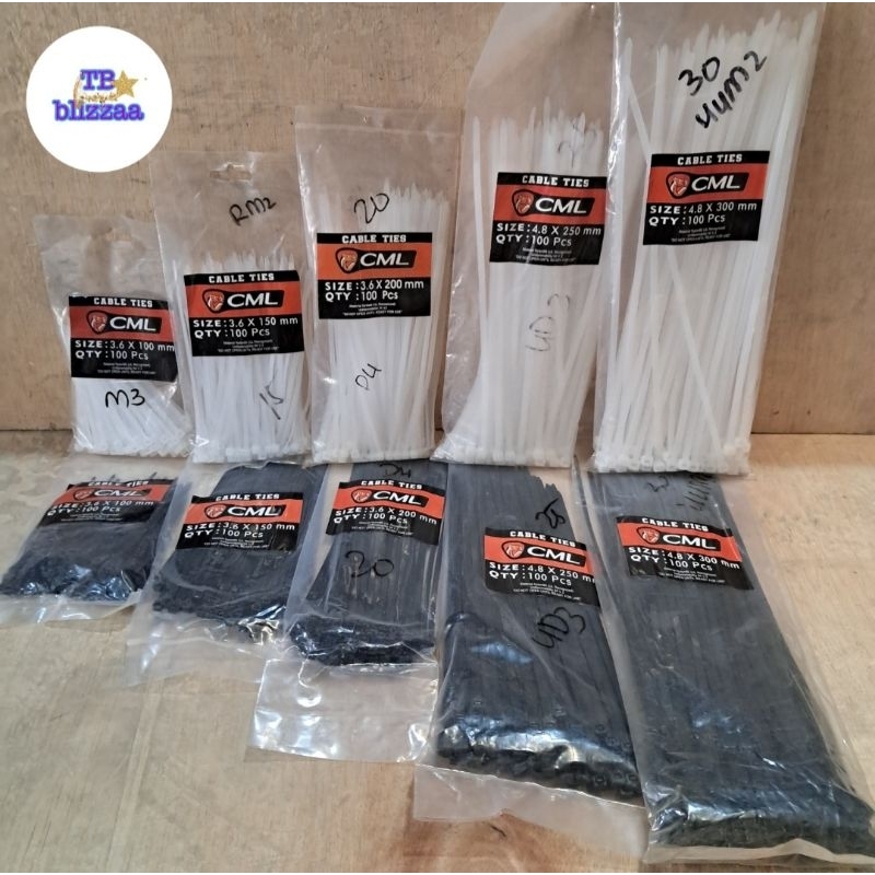 

Kabeltis Kabel Ties 10cm 15cm 20cm 25cm 30cm 40cm Hitam Putih Cable Ties kabeltis