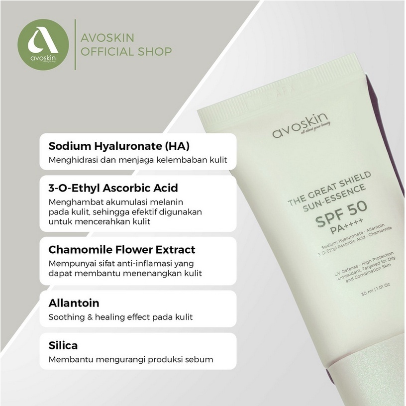 Avoskin The Great Shield Sunscreen Essence Spf 50, PA++++ 30ml | Sunscreen Avoskin The Great Shield 
