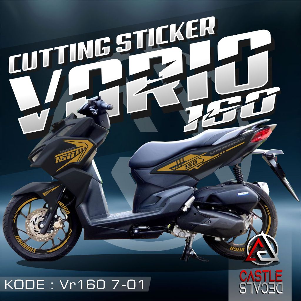 Striping Cutting Sticker BODY DAN VELG Honda VARIO 160 - Stiker VARIO 160 variasi Cutting Simple Cus