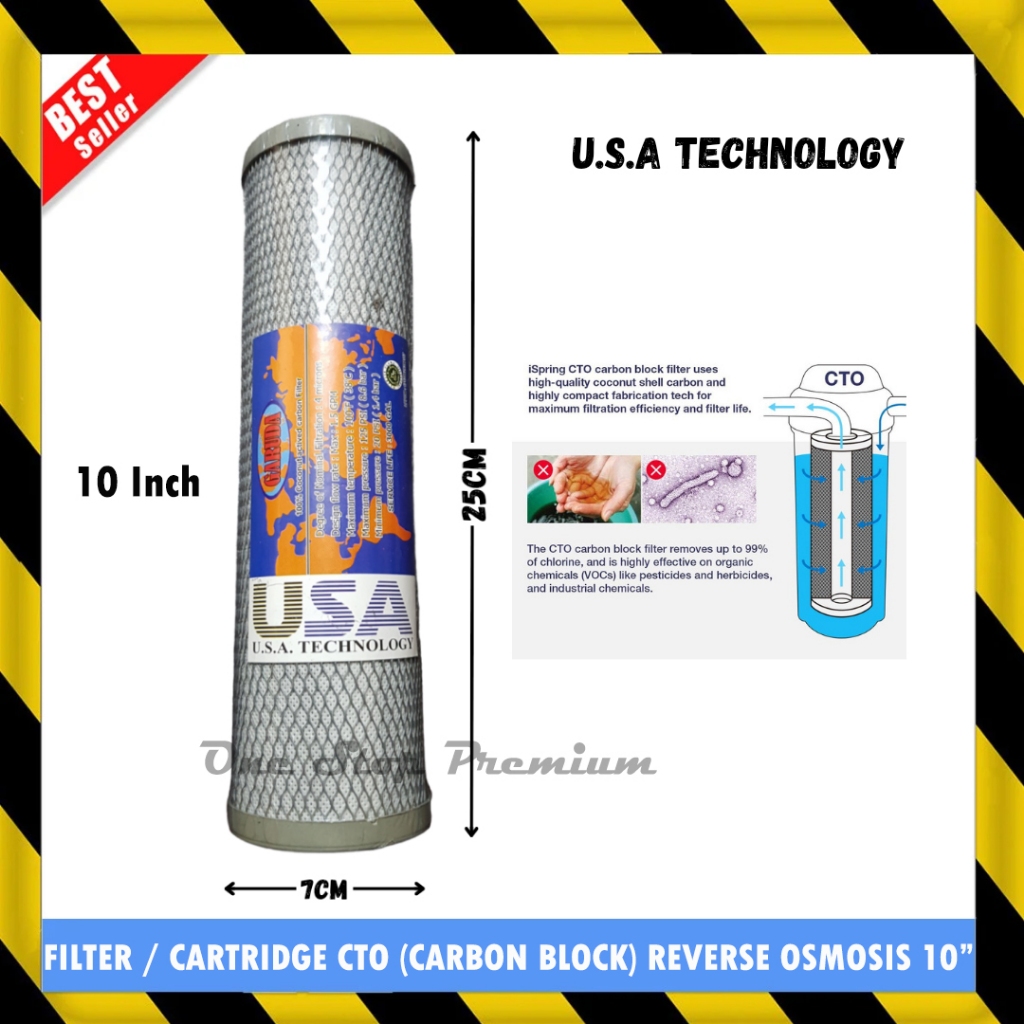 WATER PURIFIER CTO CARTRIDGE KARTRIDGE KARTRID CATRIDGE FILTER SEDIMEN SARINGAN AIR ACTIVATED CARBON