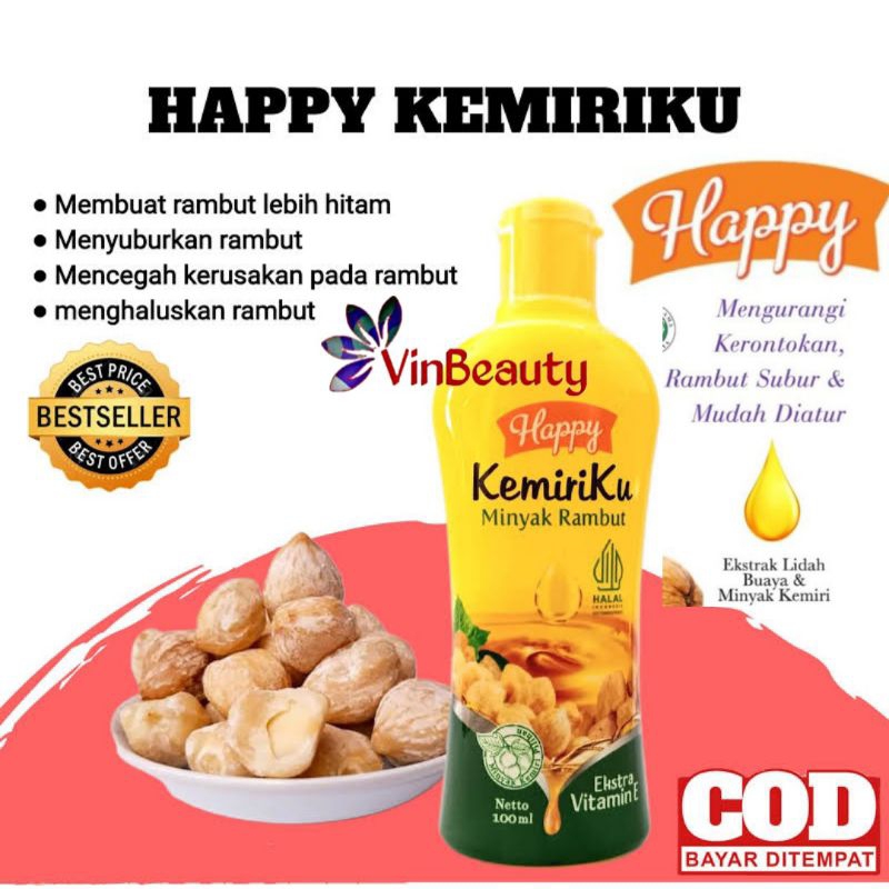 ORIGINAL HAPPY KEMIRIKU MINYAK RAMBUT 100 ML / MINYAK RAMBUT KEMIRIKU