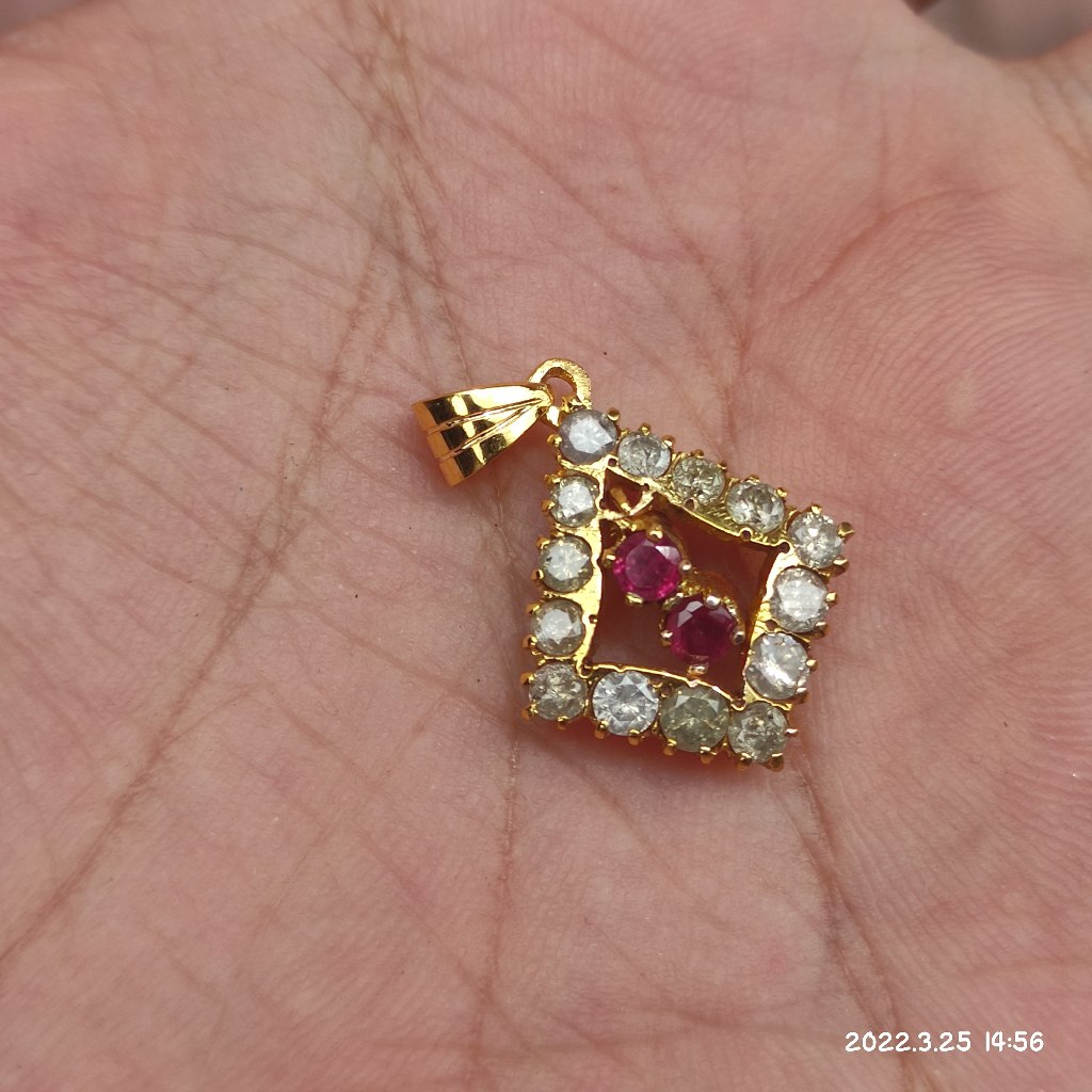 Liontin buah kalung emas ruby berlian asli