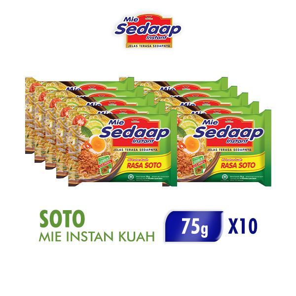 

MIE SEDAP SOTO 75GR Paket 10 Pcs