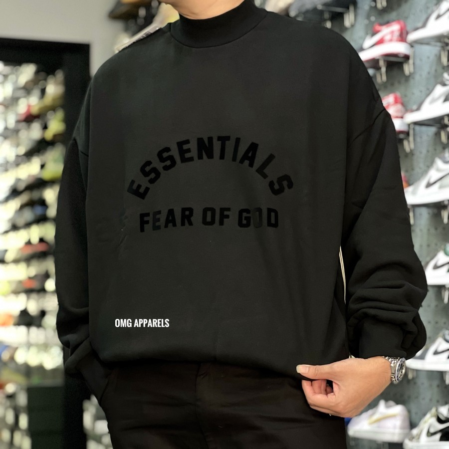 Fear Of God Essentials Jet Black Crewneck SS23