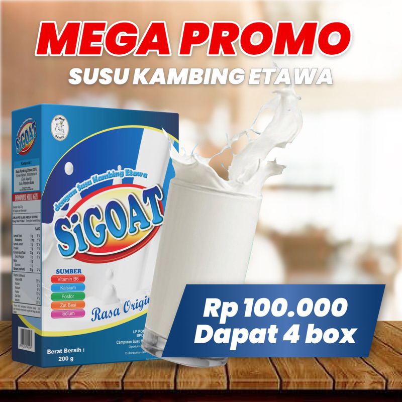 

SiGOAT Susu Kambing Etawa Varian Original Penambah Nafsu Makan dan Penunjang Tumbuh Kembang Anak