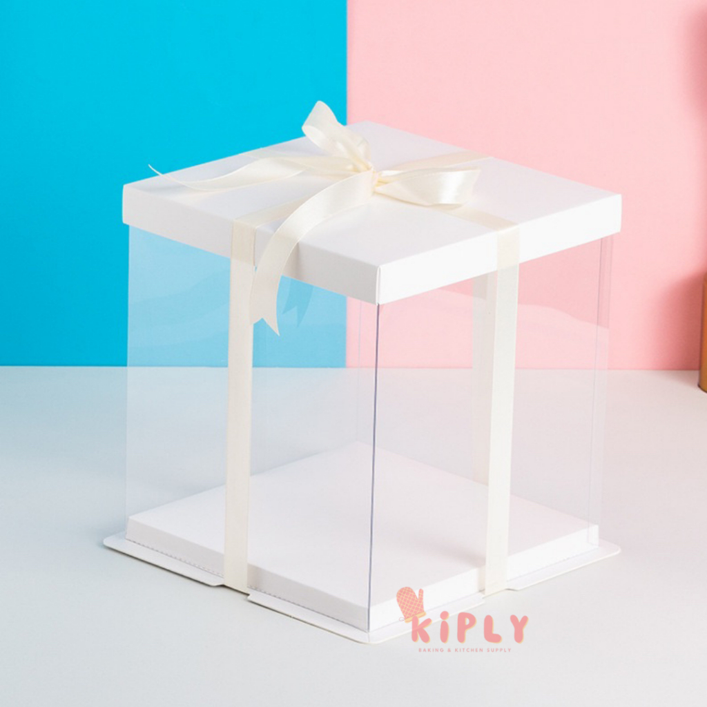 

(44x44x40 CM) Kotak MIka Kue Ulang Tahun/Cake Box MIka Transparan/ Kotak Kue Mika Gift Box Kekinian