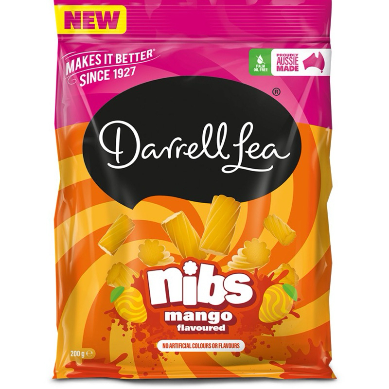 

Darrell Lea Nibs Mango Flavoured 200g - Australia