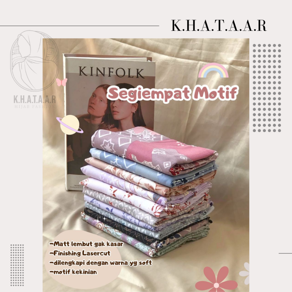 K.H.A.T.A.A.R - Hijab Segi Empat Motif Voal Premium