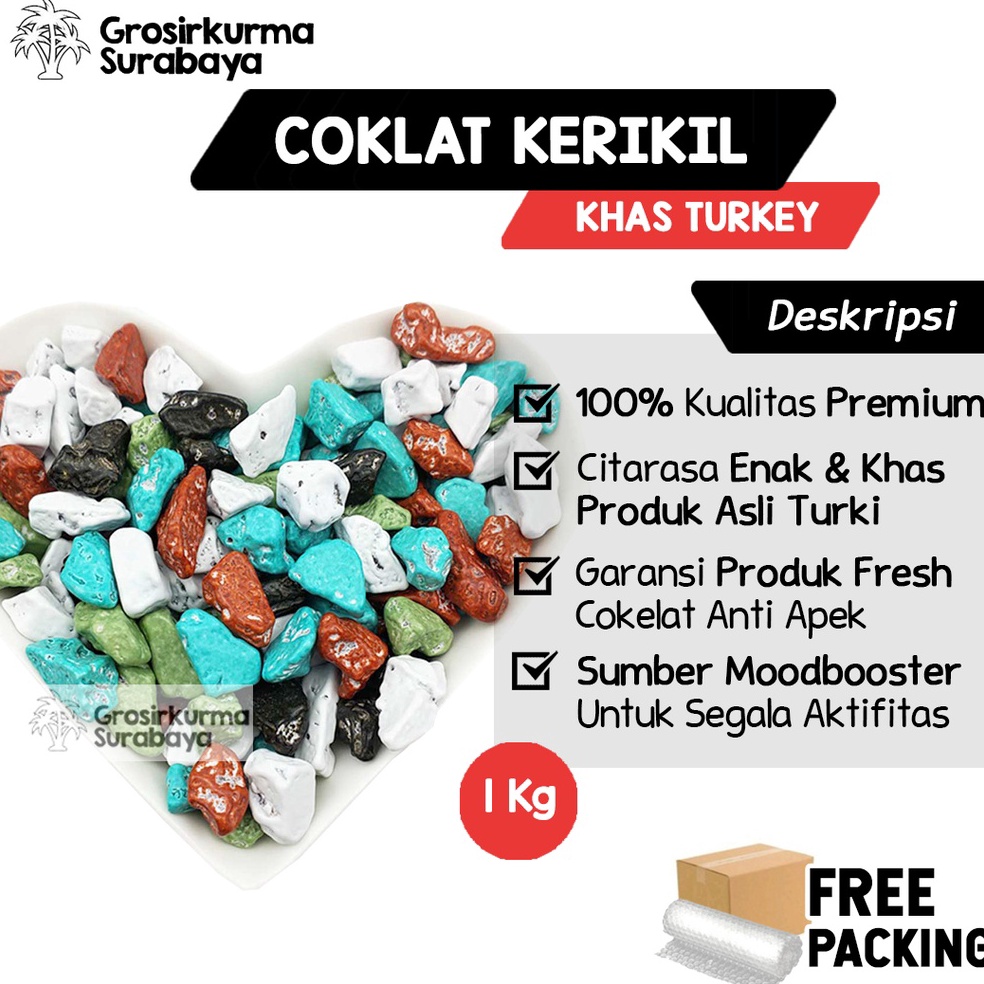 

[✽M67<] Cokelat Kerikil Arab Premium 1kg Stone Chocolate Khas Turkey Untuk Moodbooster Lumer Dimulut Dimakan [118]
