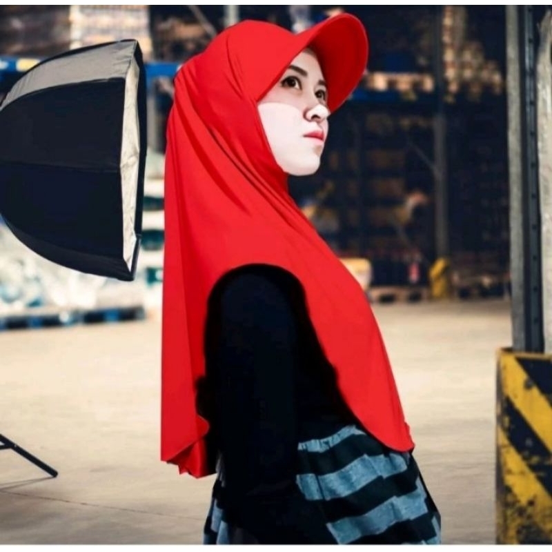 Hijab topi sporty dewasa  jilbab topi kerudung olahraga