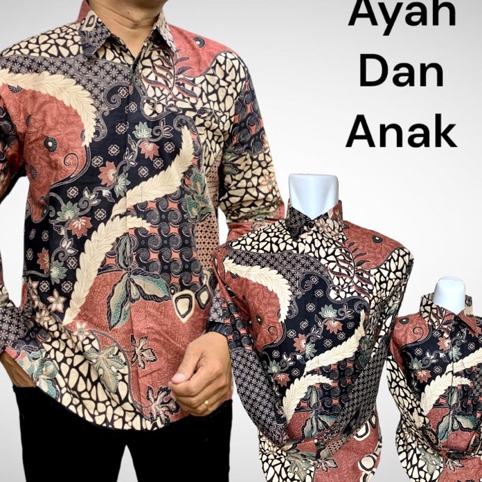 Kode UHC127 ST PEACH PINK TERBARU Batik couple ayah dan anak warna baby pink,warna peach (warna Sale