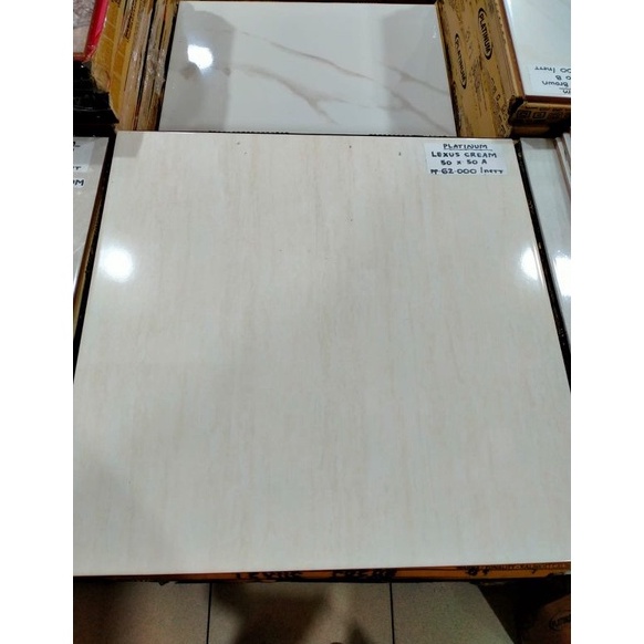 el Terkini.. keramik lantai kilap platinum Lexus cream dan grey 50x50 kw1 71