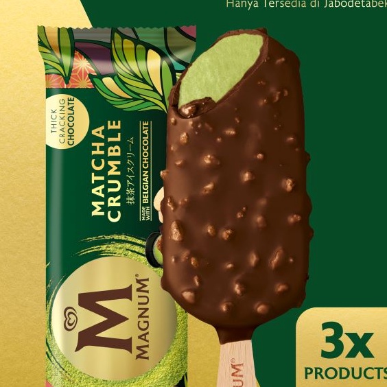 

QQGT5111 HOT 3 Pcs Magnum Matcha Crumble 80ML - Es Krim/Ice Cream Wall's
