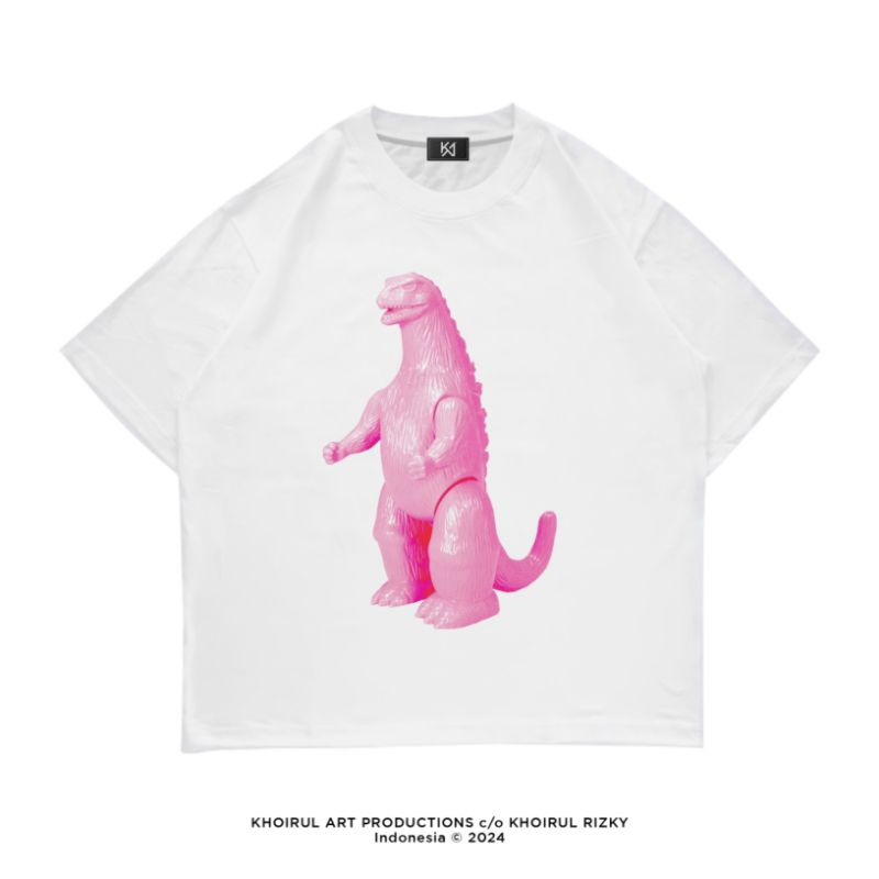 Khoirul Art T Shirt Acme De La Vie Godzilla Pink Kaos Putih T-Shirt Fashion TShirt