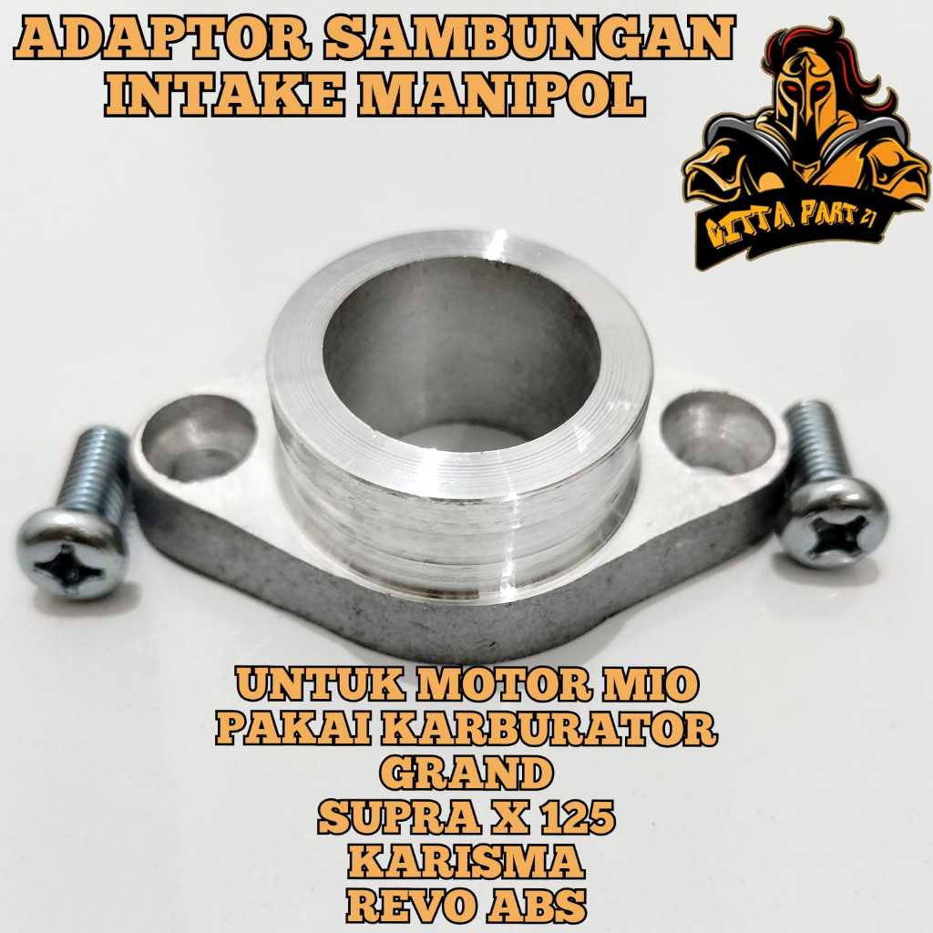 ADAPTOR SAMBUNGAN INTAKE MANIPUL UNTUK MOTOR MIO BISA PAKAI KARBURATOR SUPRA X 125 GRAND SUPRA FIT N
