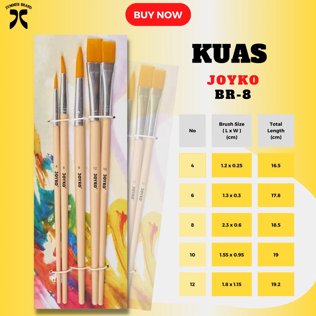 

[✼T66$] Kuas Lukis / Brush Joyko Set BR-8 Perlengkapan Lukis Original Termurah Stock Ada