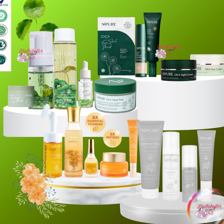 XNMR8353 TEBUS MURAH PAKET CICA NPURE / N'PURE serum / facial wash toner day night essence masker CI