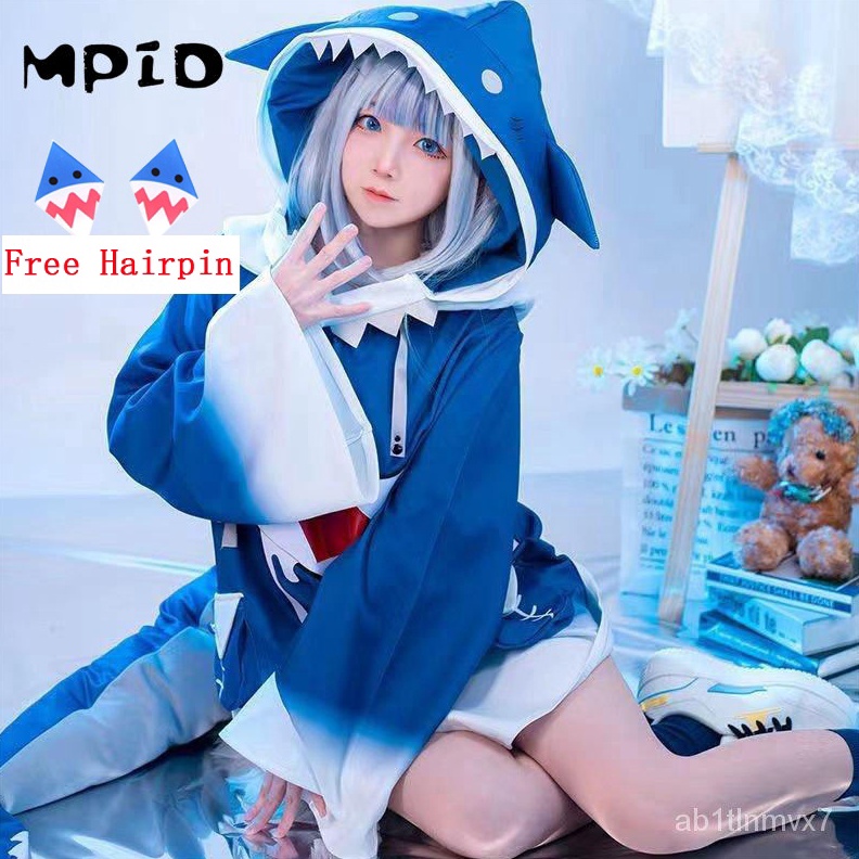 12.12 STOK READY 【MPID】Ready Stock Hololive Gawr Gura Cosplay Costume ENG Shark Kid Kostum Children 