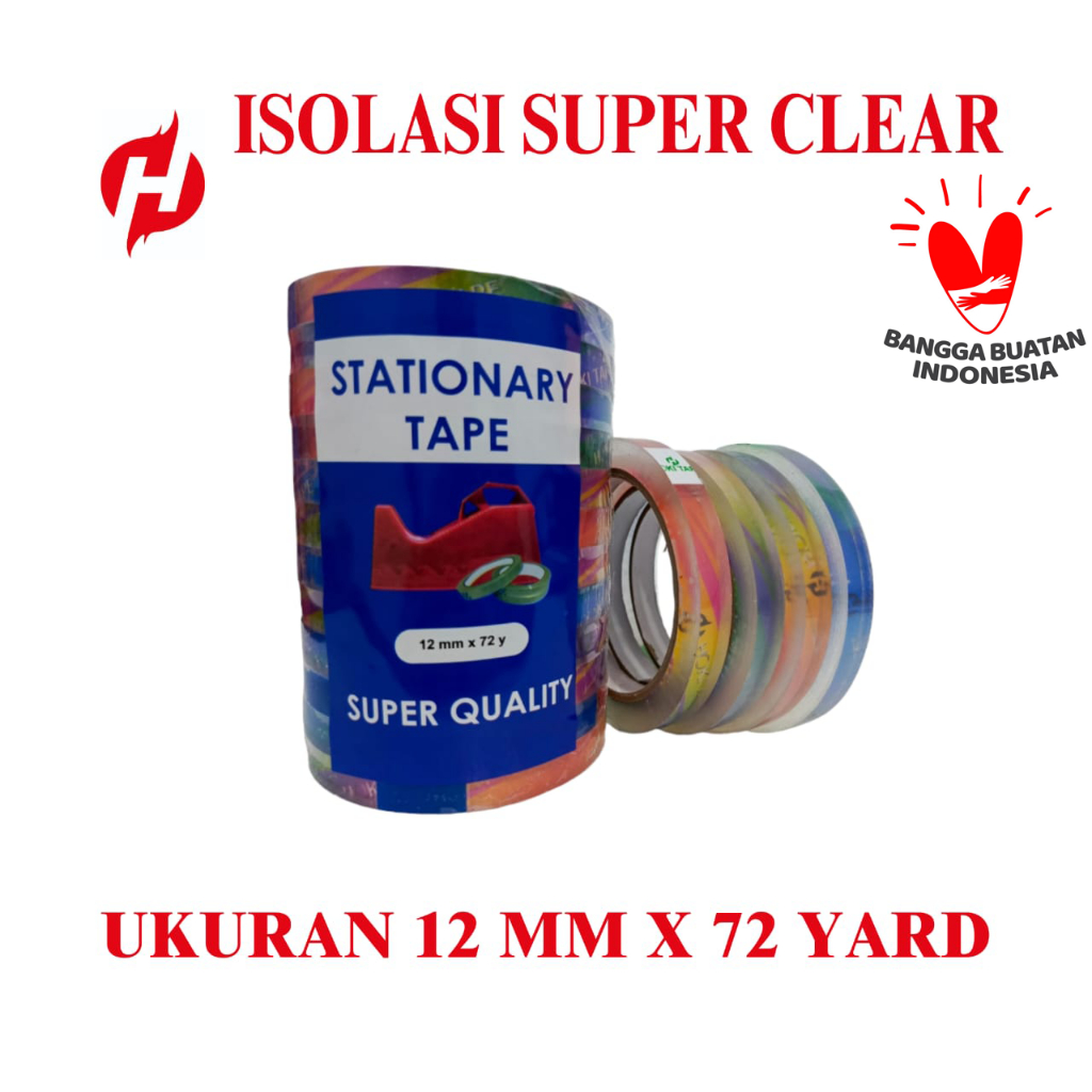 

Solatip super clear Hoki tape 12mm*72yard/ Isolasi atk——super clear_______011