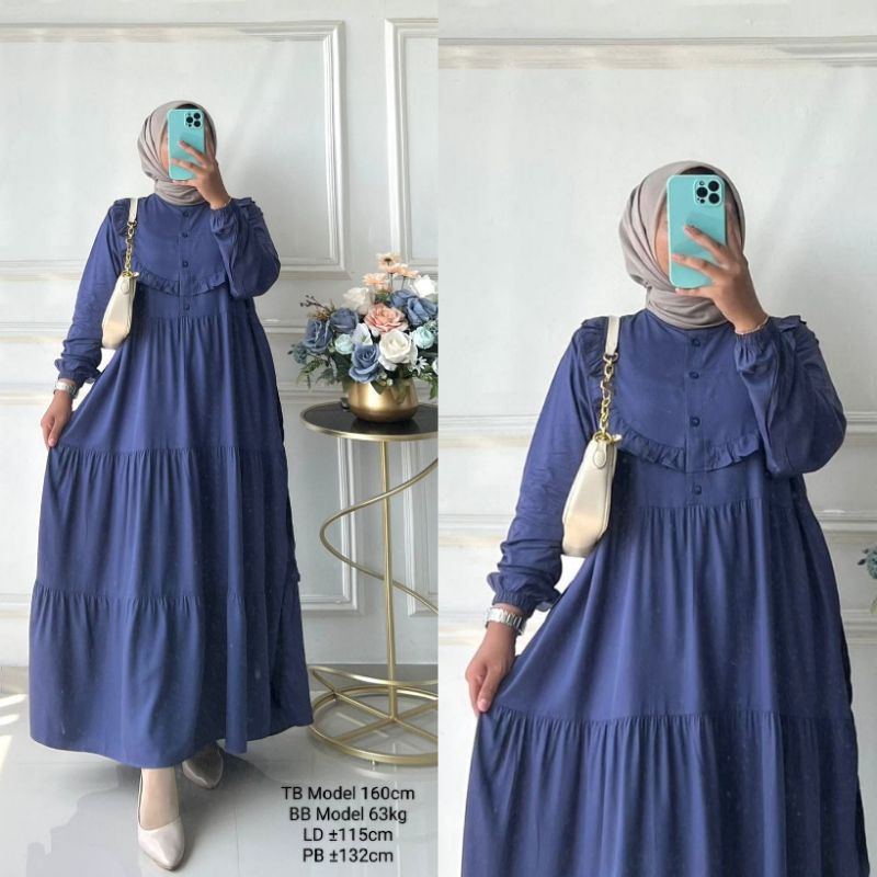 Annaya Dress | Gamis Rayon Twill Polos | Gamis Rayon Jumbo | Gamis Polos | Gamis Katun Rayon | Gamis