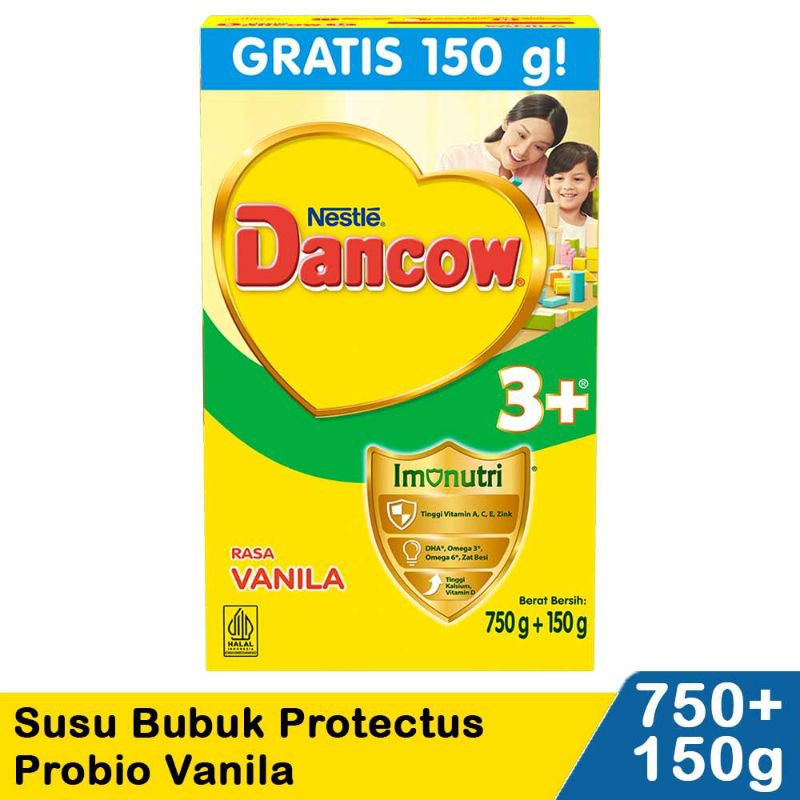 

Dancow 3+ Vanila susu bubuk, 750gr + 150gr / 1kg