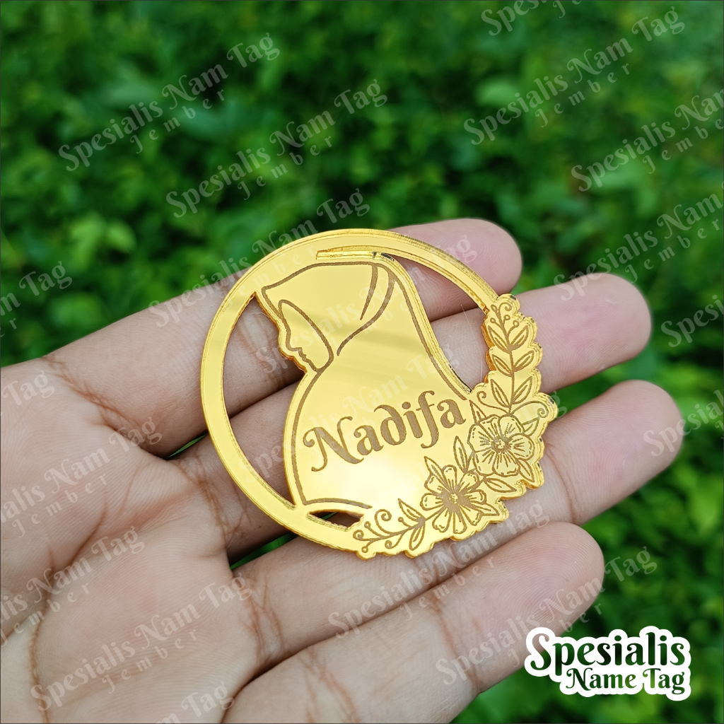 (BBH) PINBROSS HIJAB NAMA AKRILIK RING GRAFIR BUNGA / BROSS HIJAB BROS KERUDUNG PIN HIJAB BROS BUNGA