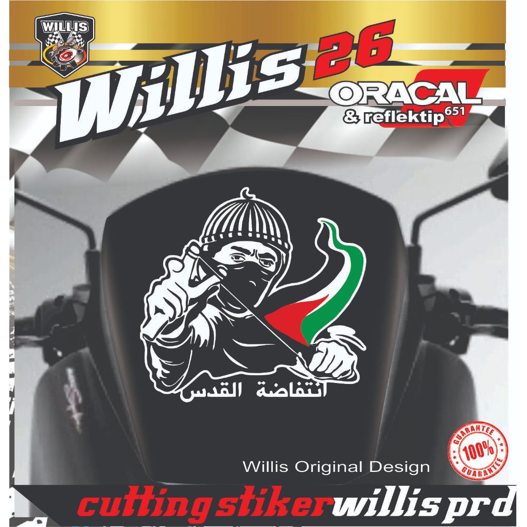 STICKER SAVE PALESTINE WINDSHIELD MOTOR CUTTING FREE PALESTINA VIRAL