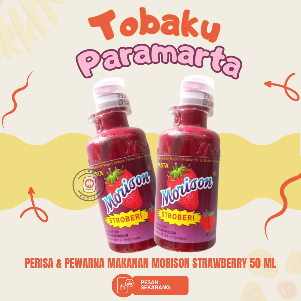 

PEWARNA DAN PERISA MAKANAN MORISON RASA STRAWBERRY 50 ML / PEWARNA DAN PERISA MAKANAN MORISON