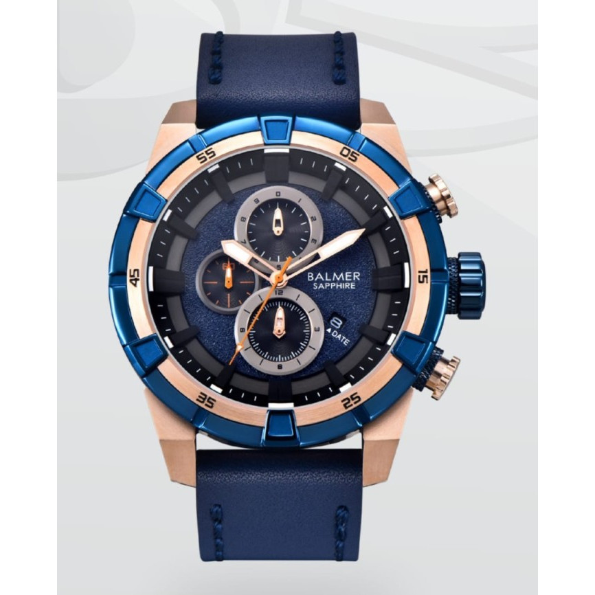 BALMER 8158 Jam Tangan Pria Leather Saphire Glass