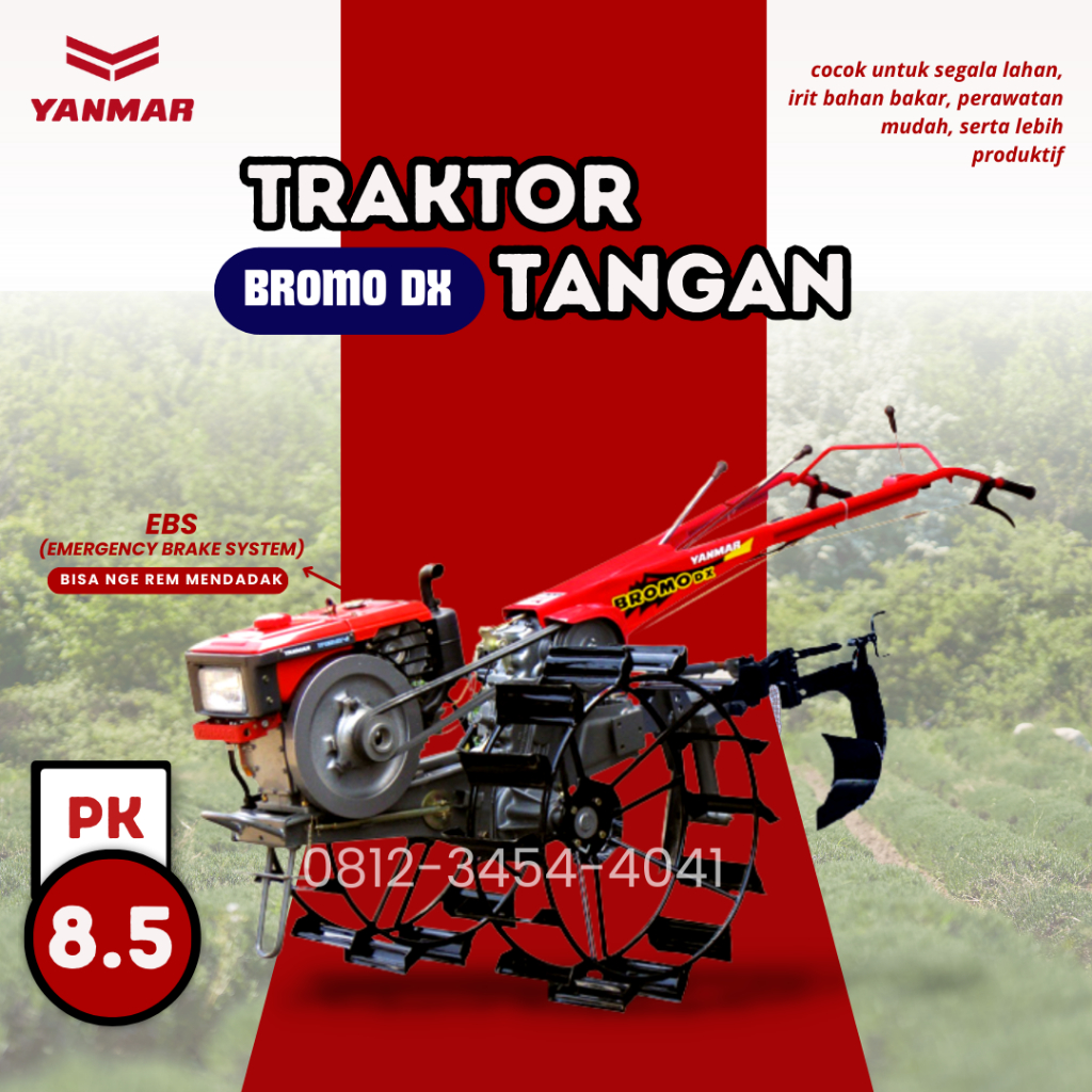 Yanmar Traktor Bajak + engine 8.5 HP Bromo DX Tiller mini komplit