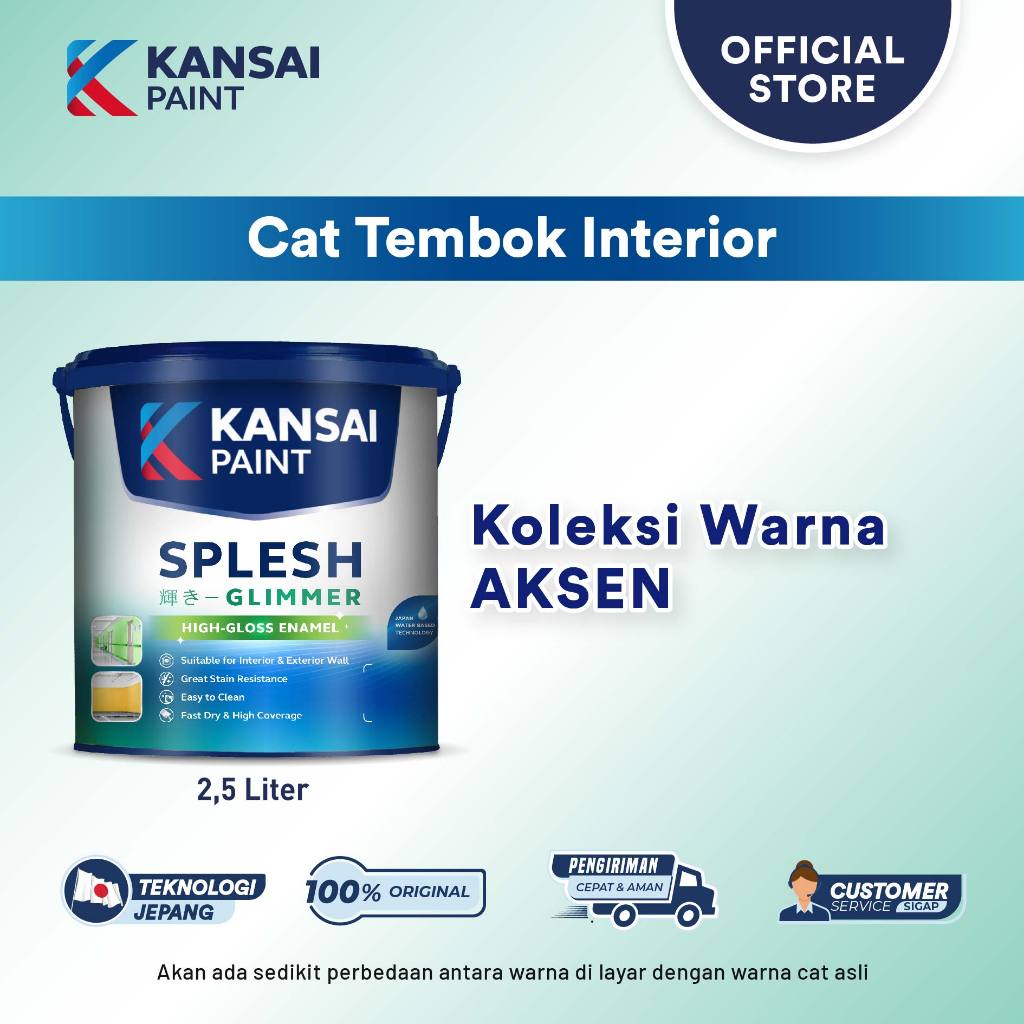 Kansai Paint - Cat Tembok Interior  Splesh Glimmer  Aksen  Kemasan 2,5 Liter