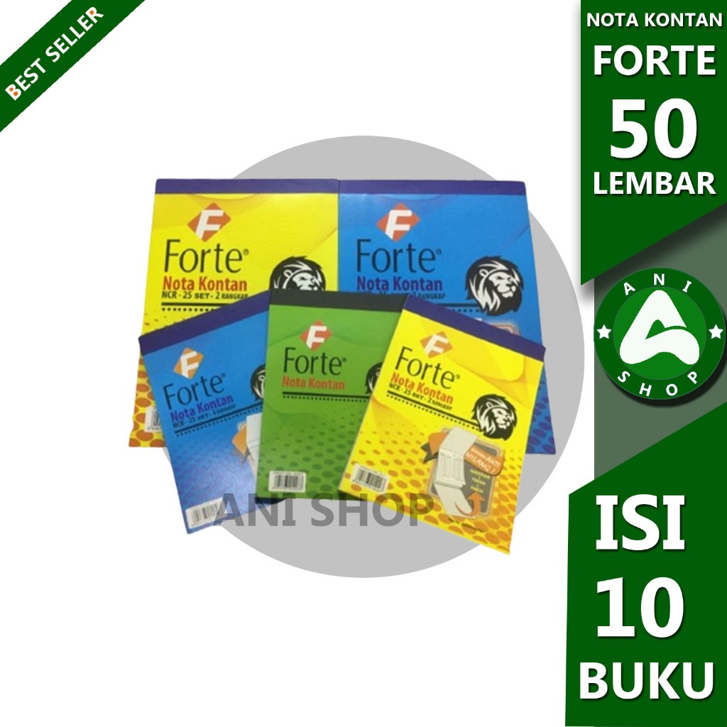 

NOTA KONTAN KECIL 50 LEMBAR 1ply/2ply FORTE, 1 PAK ISI 10 PCS ANI SHOP