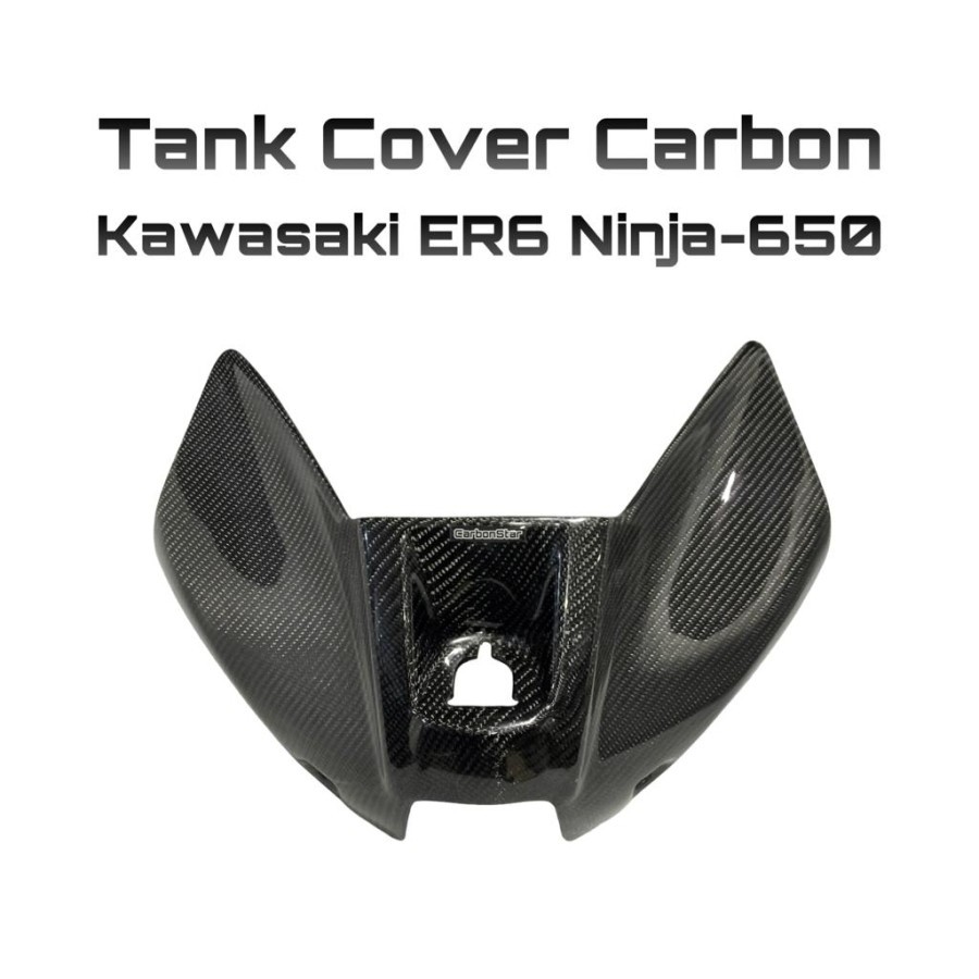 CarbonStar : Carbon Tank Cover ER6 ER6n ER6f Ninja650 - tutup tangki karbon Modificazone Aksesoris k