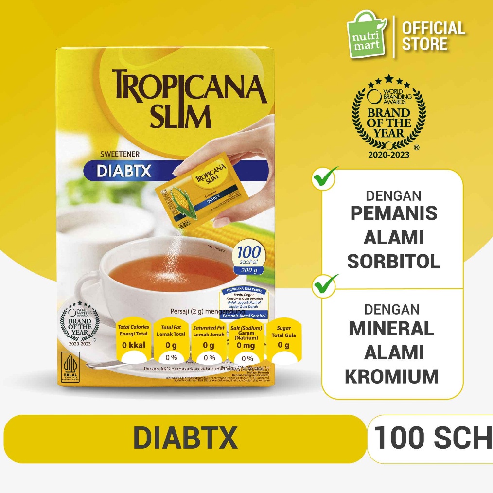 

Stok terbaru Tropicana Slim Sweetener Diabtx 100 Sachet - Pemanis untuk Diabetesi !