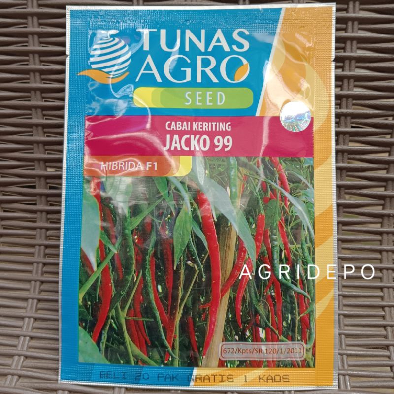JACKO 99 10 GR Benih Cabai Keriting Hibrida Tunas Agro ASLI