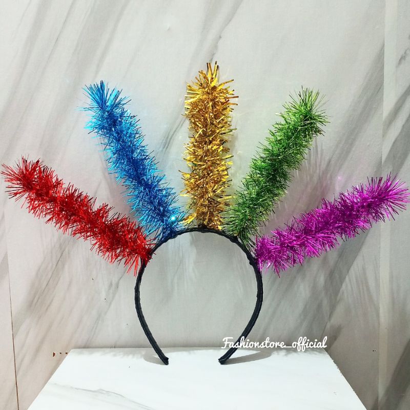 Ay00 Bando Ondel Ondel Anak dan Dewasa Bandana Ondel-ondel Bando Akar Kelapa Kembang Kelapa Tari