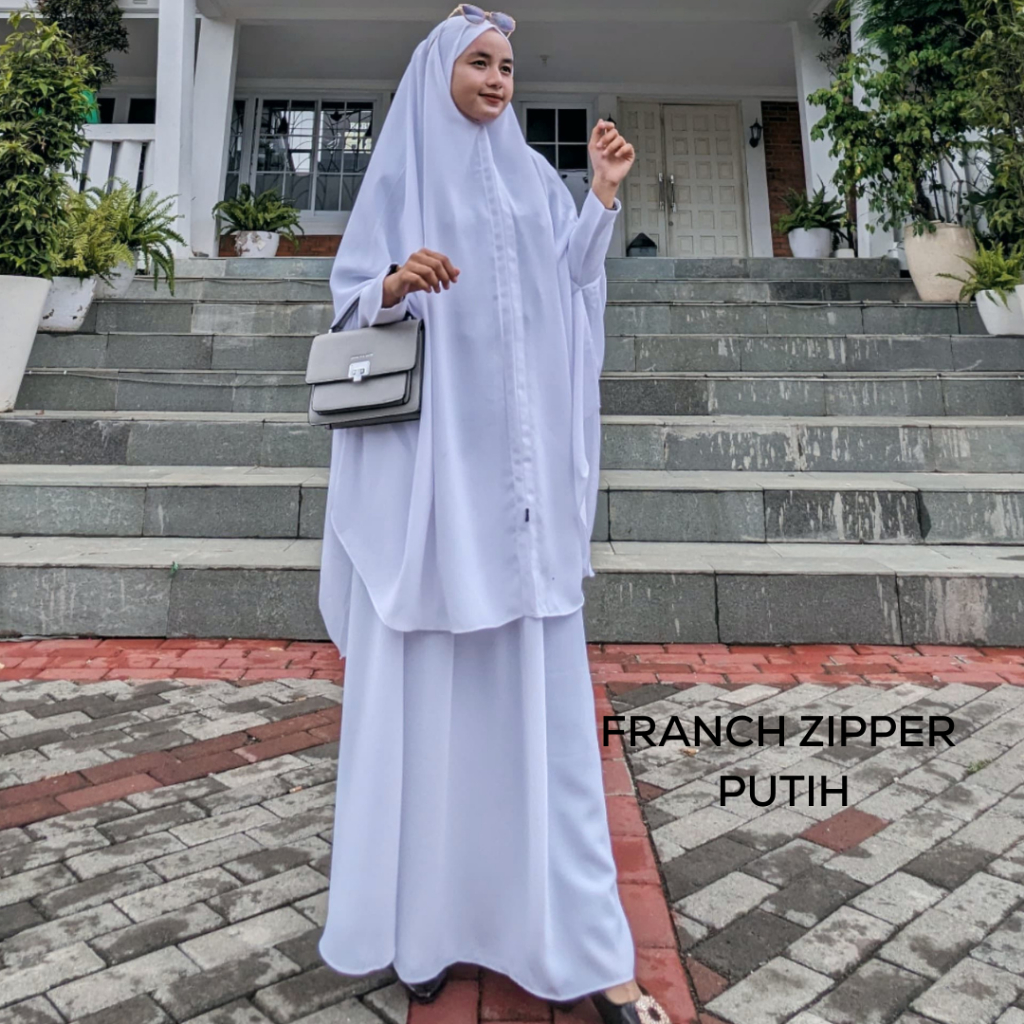 Alifa Set French Zipper Mutiara