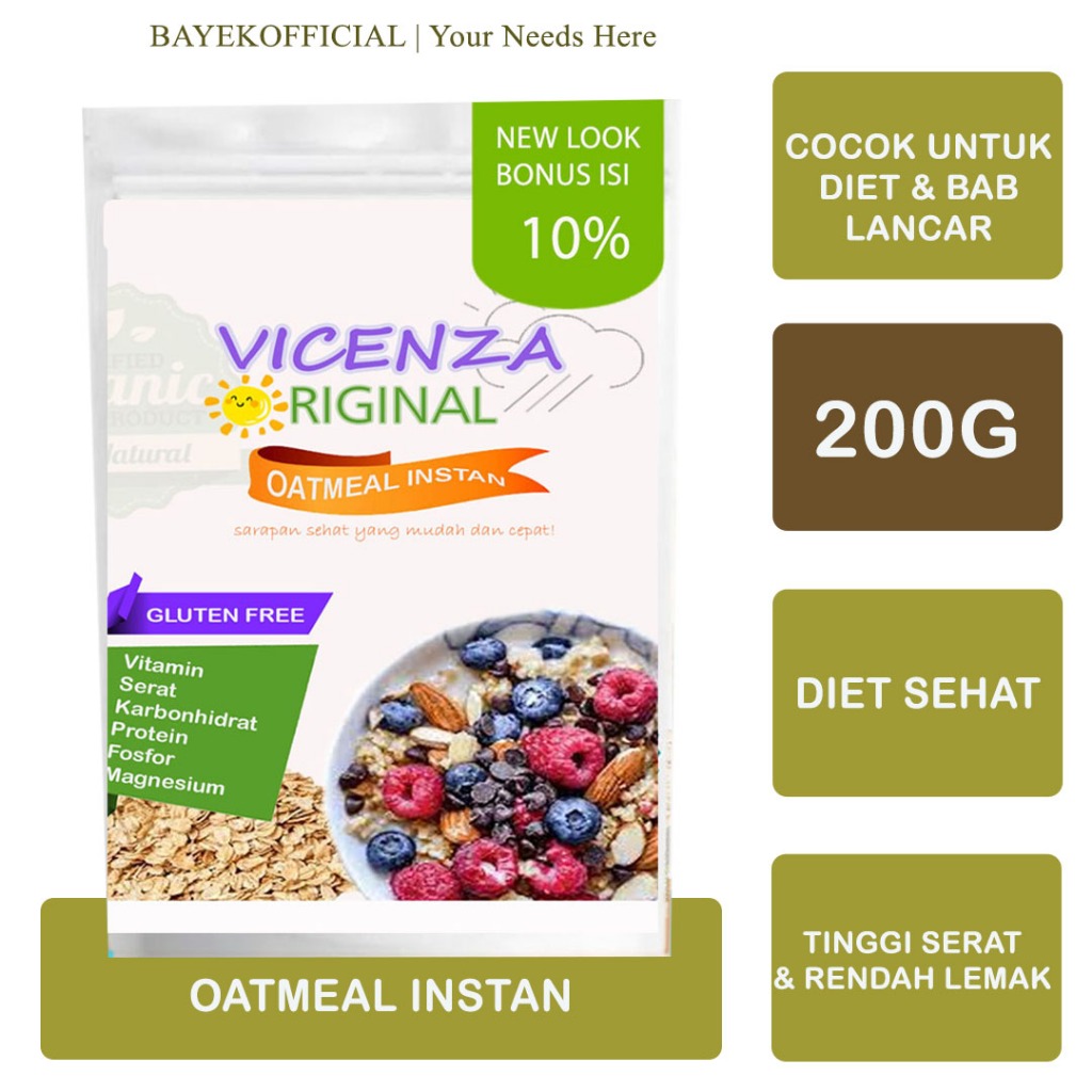 

Oatmeal Pelangsing Badan Penurun Berat Badan Sereal Diet Makanan Diet Rendah Kalori Cemilan Sehat Laoats