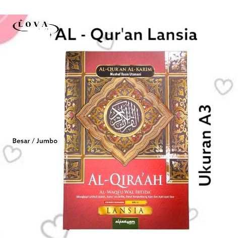 Lova - Al Qur'an Lansia Qur'an A3 Quran Besar Alquran Jumbo Non/Tanpa Terjemahan