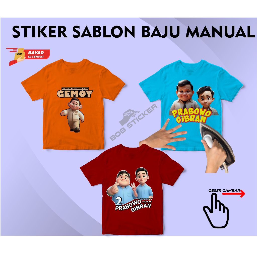 Stiker sablon setrika prabowo gibran - print DTF