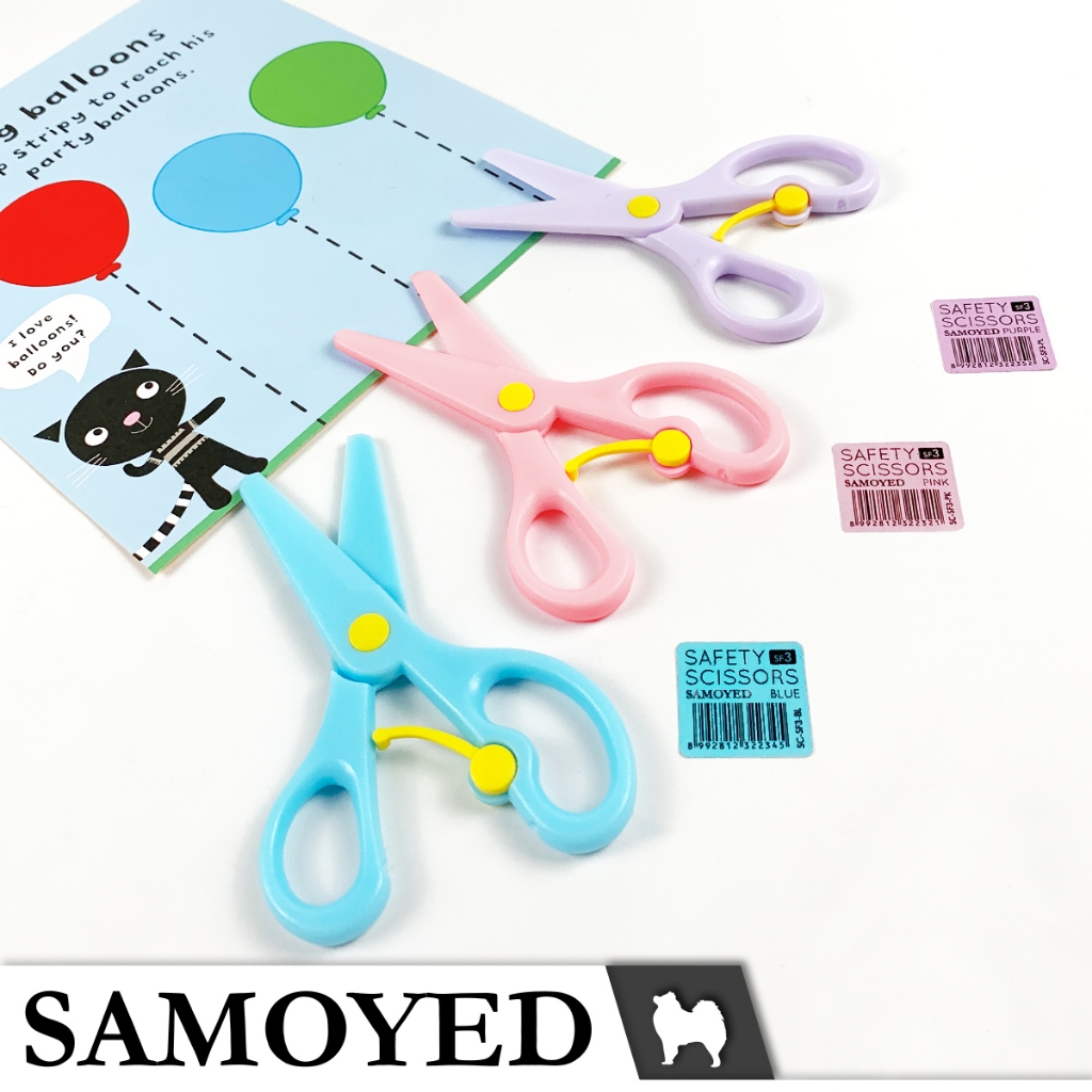

SAMOYED SC-SF3 Gunting Plastik Aman Anak / Ujung Bulat / Tumpul / Child Safety / Safe / Rounded Plastic Scissors