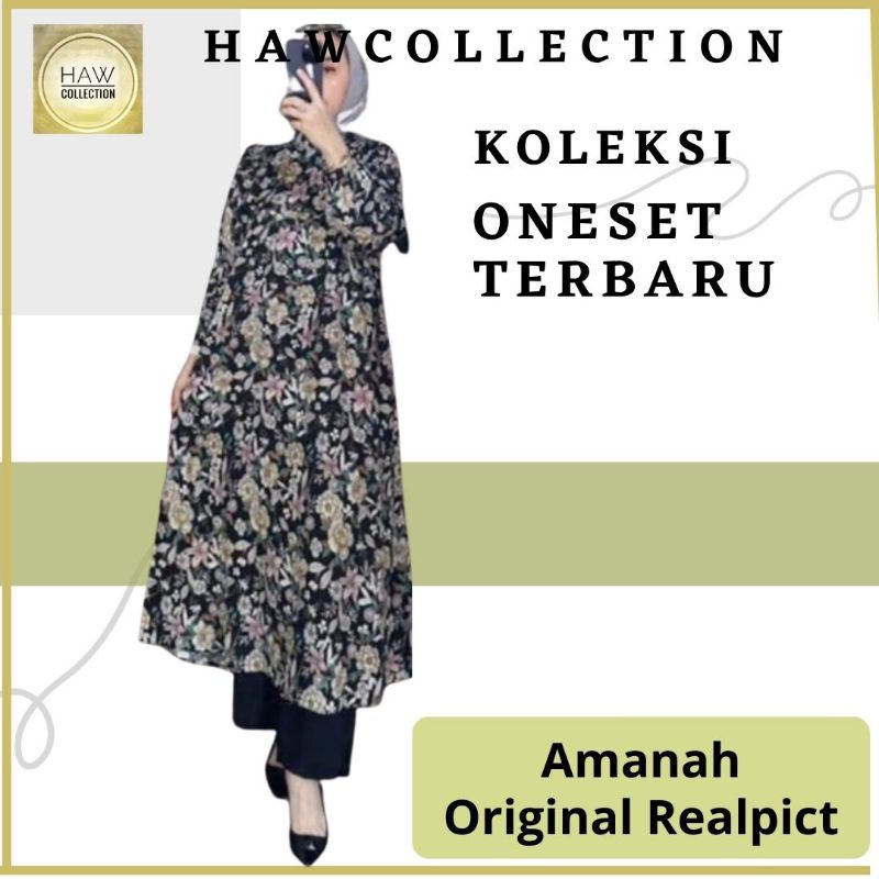 SETELAN LONG TUNIK RAYON SUPER PREMIUM DAN CELANA WANITA BAJU SATU SET ATASAN DAN BAWAHAN LD 110